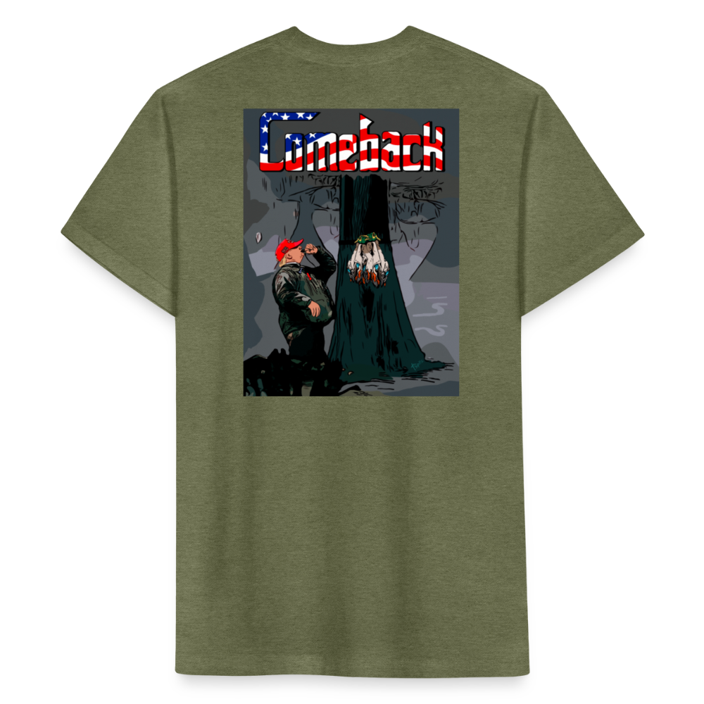 Comeback Fitted Cotton/Poly T-Shirt by Next Level - heather military green