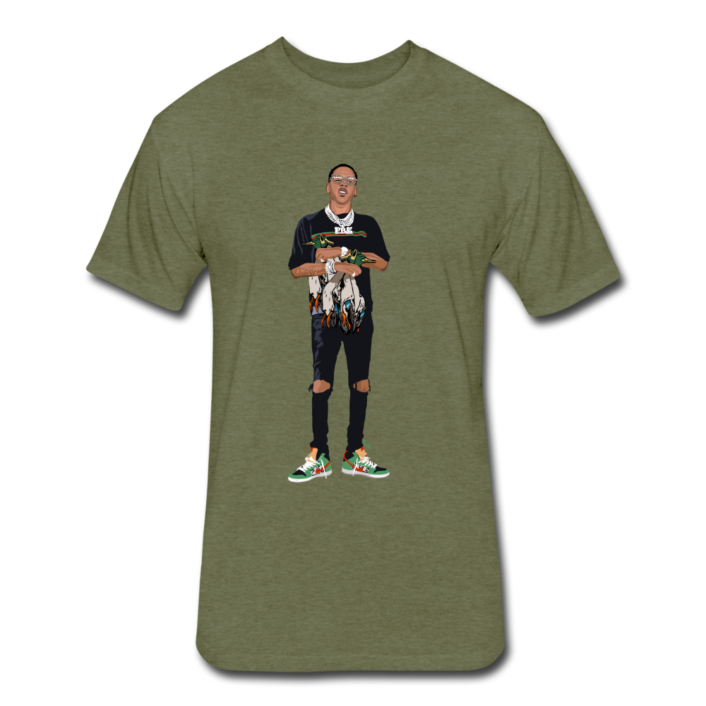 Dolph’s Ducks Fitted Cotton/Poly T-Shirt by Next Level - heather military green